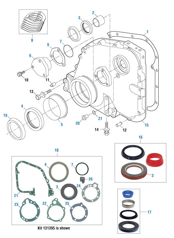 131596 Cummins N14 Front Cover Gasket Set, New